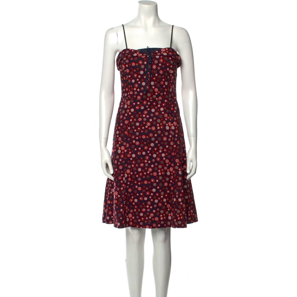 MARC BY MARC JACOBS Polka Dot Print A-Line Dress - Navy, Red and white - Size 4